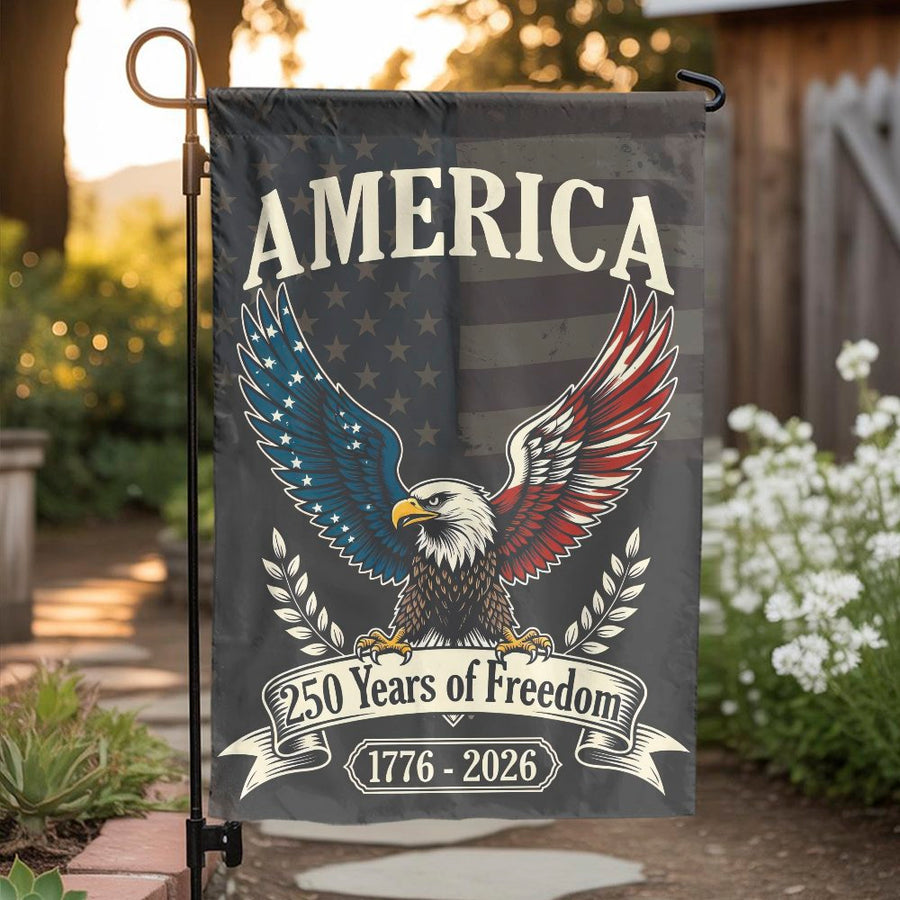 USA 250th Anniversary Garden Flag | Patriotic American Eagle Decor | Double-Sided Polyester | 1776-2026 Collector's Yard Decor Gift