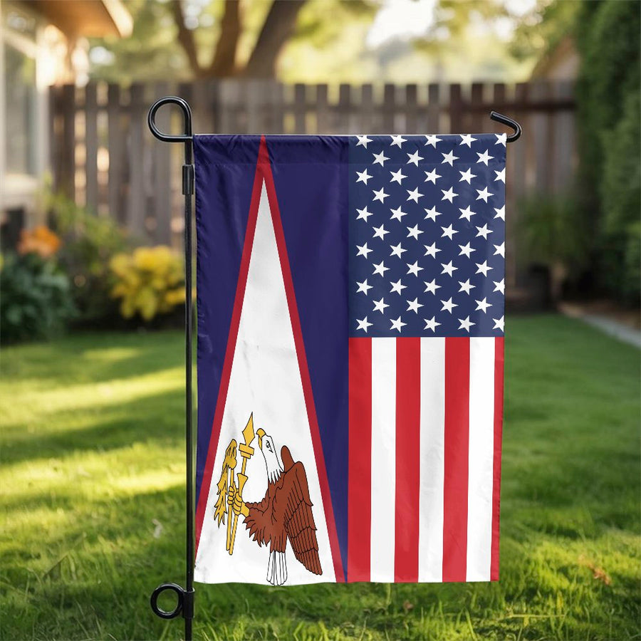 American Samoan US Garden Flag | Double-Sided Patriotic Heritage Banner | Weather-Resistant Polyester | Outdoor Yard Decor Gift for Samoan Americans