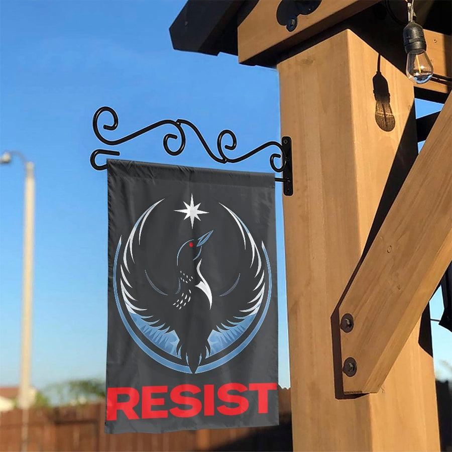 Minnesota Resist Garden Flag | Stylized Loon & North Star Design | Premium Weather-Resistant Polyester | MN State Pride Outdoor Decor