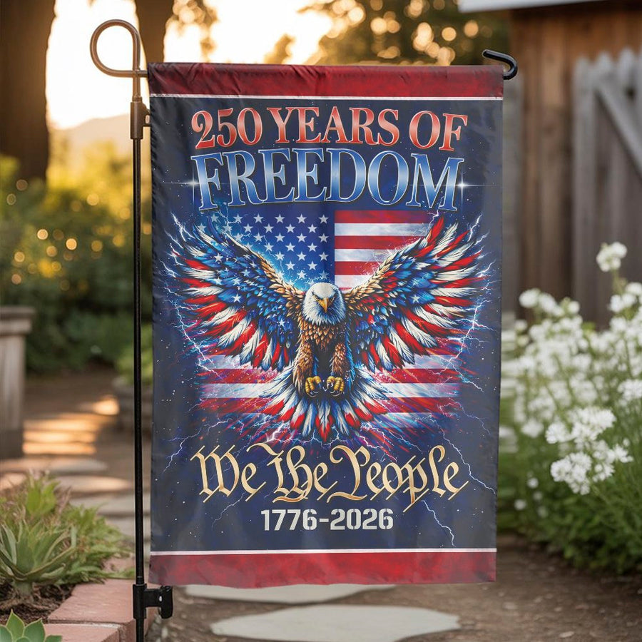 Patriotic 250th Anniversary Garden Flag | American Eagle We The People | Weather-Resistant Polyester | Commemorative Home & Yard Decor Gift