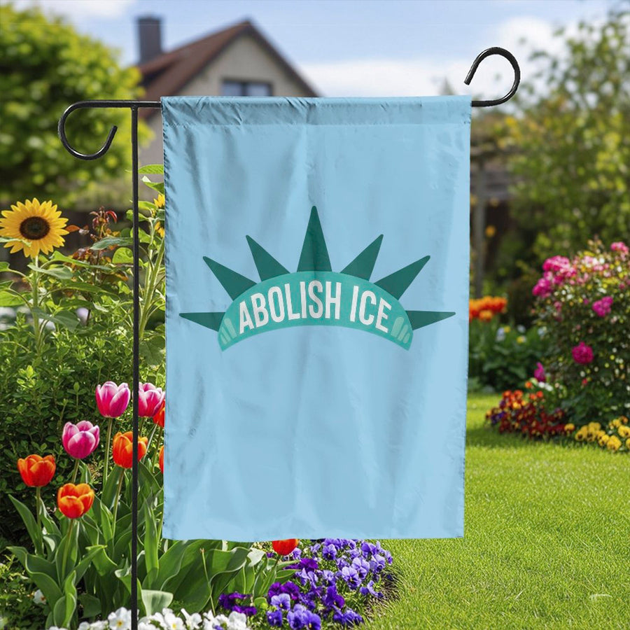Abolish ICE Garden Flag | Double-Sided Political Statement | Weather-Resistant Polyester Fabric | Progressive Yard Decor & Activist Gift