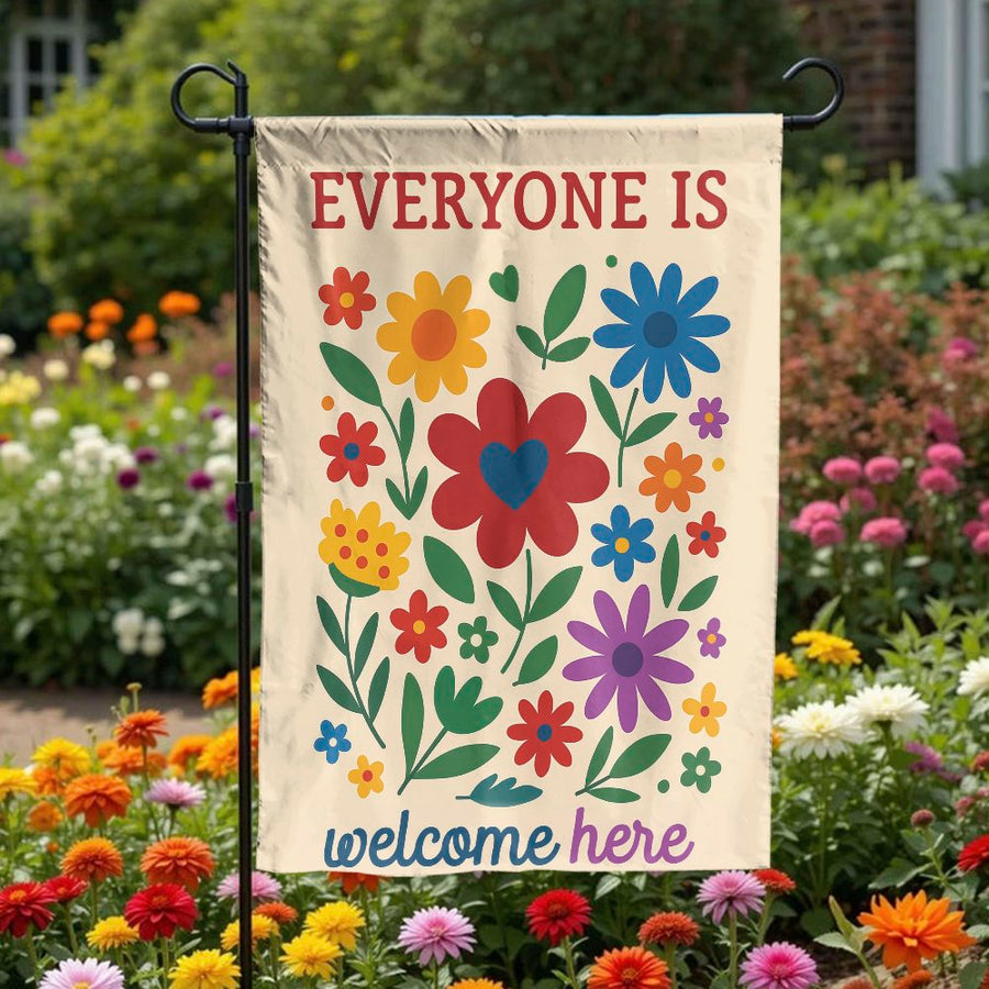 Welcome Garden Flag | Colorful Retro Floral Design | Weather Resistant Outdoor Decor | Premium Inclusive Home Yard Sign