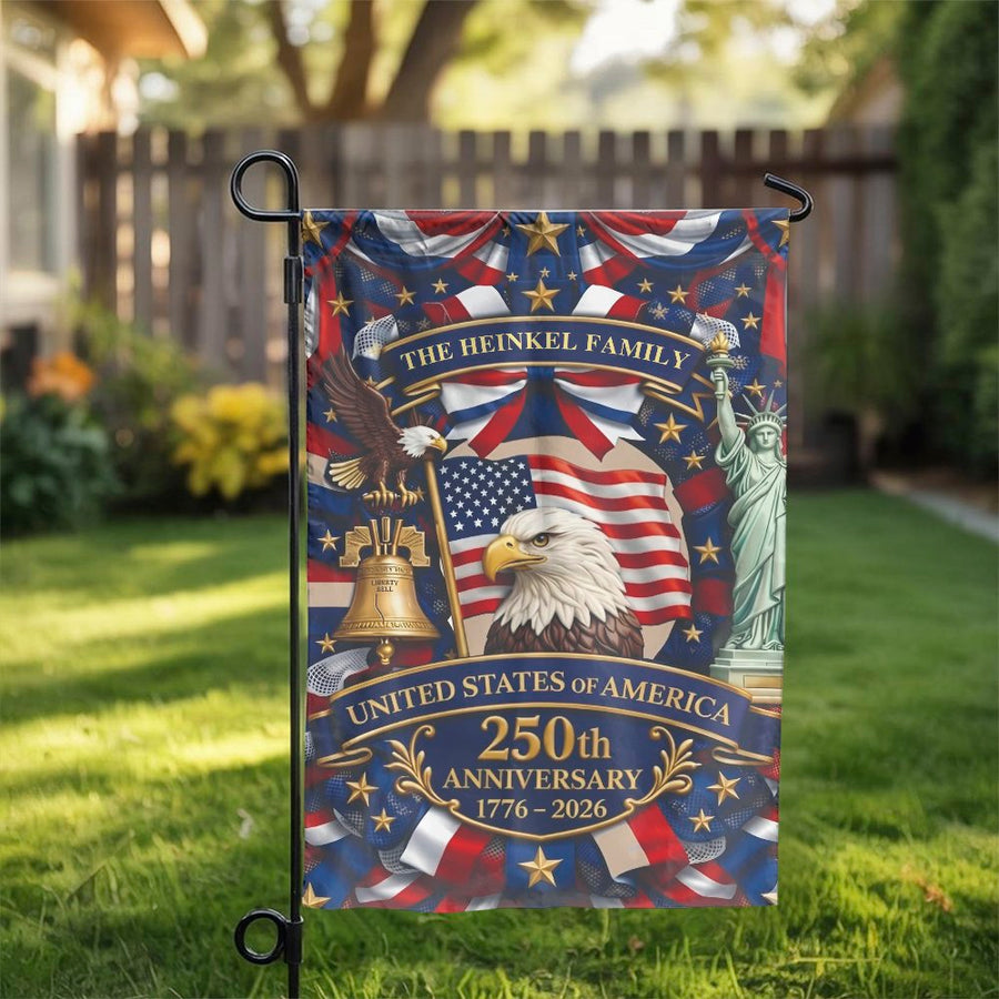 USA 250th Anniversary Garden Flag | 1776-2026 Semiquincentennial Eagle Design | Premium Double Sided Polyester | Collector's Patriotic Yard Decor Gift