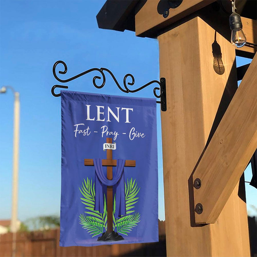 Lent Garden Flag | Double-Sided Christian Cross Design | Weather-Resistant Polyester | Religious Lenten Season Home Decor Gift
