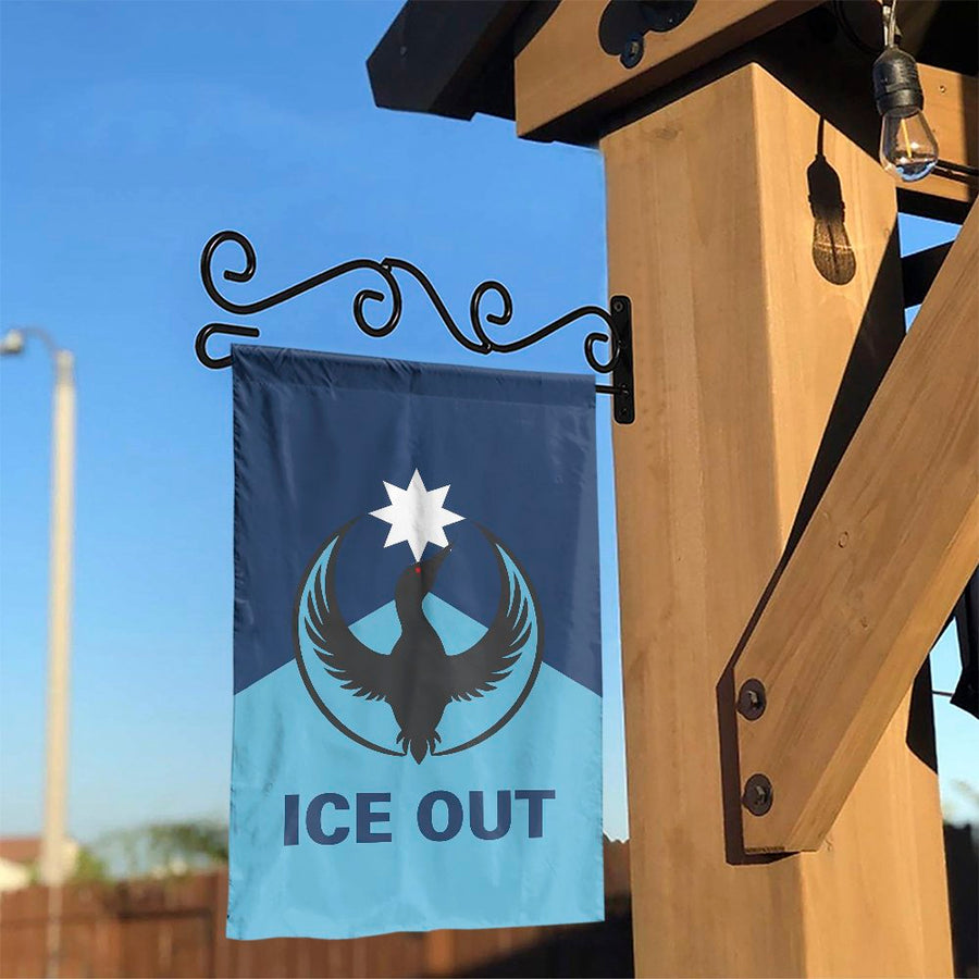 Ice Out Garden Flag | Double-Sided Loon Bird Graphic | Premium Weather-Resistant Polyester | Decorative Outdoor Banner for Lake House & Yard