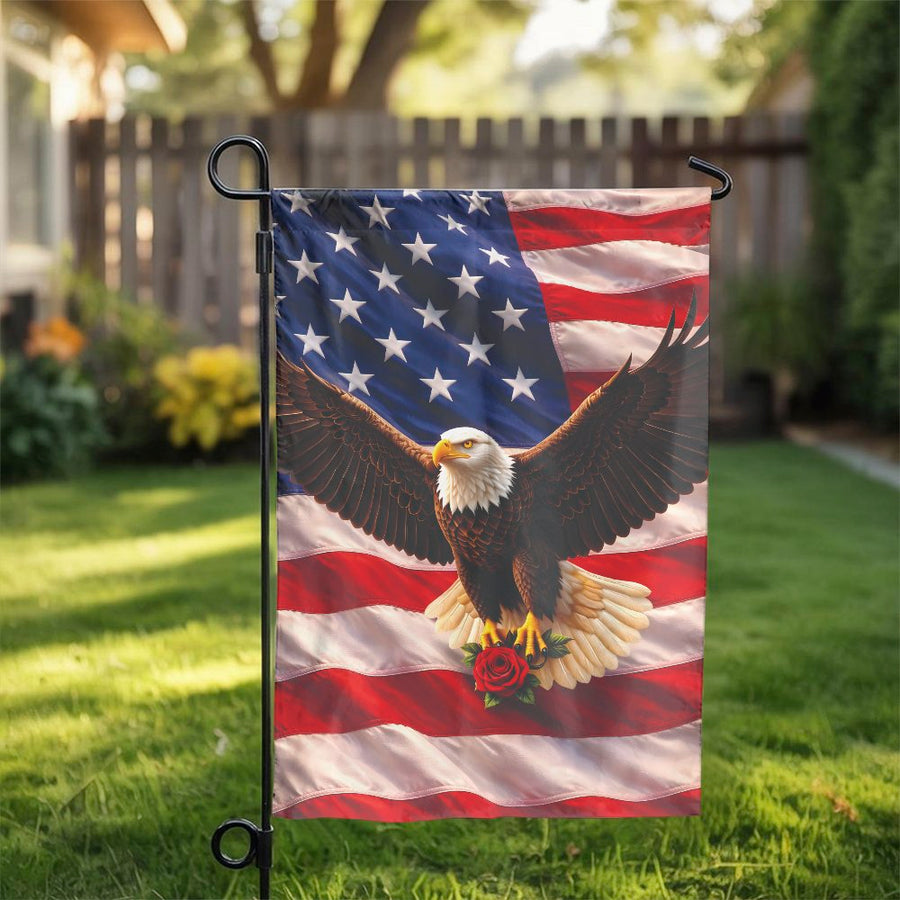 Patriotic American Eagle Garden Flag | Double Sided US Flag Design | Weather Resistant Yard Decor | Memorial Day & 4th of July Gift