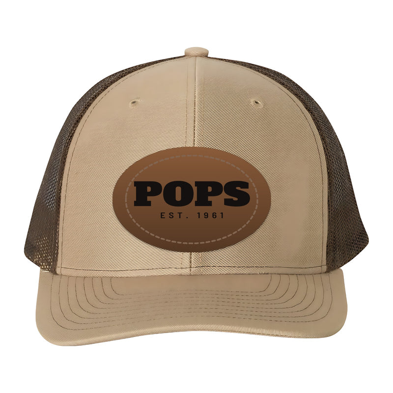 Curved brim - The One He'll Wear Every Day — Custom Engraved Leather Patch Hat