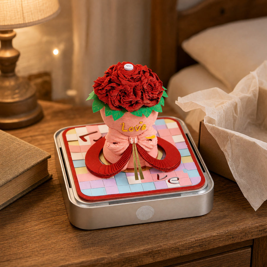 Red Rose 3D Paper Calendar 2027