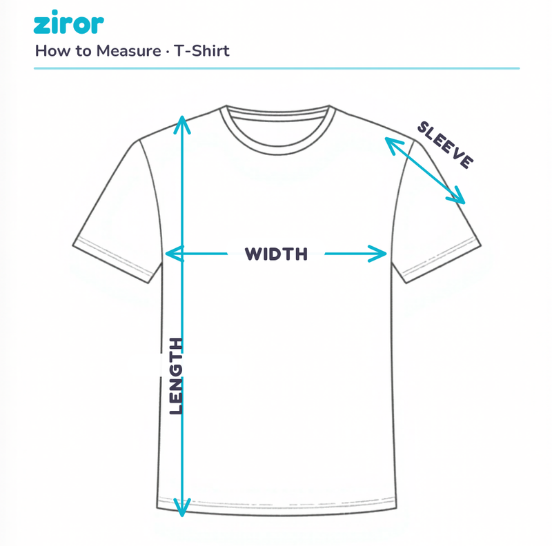 3D T-Shirt (All-Over Print) measurement guide