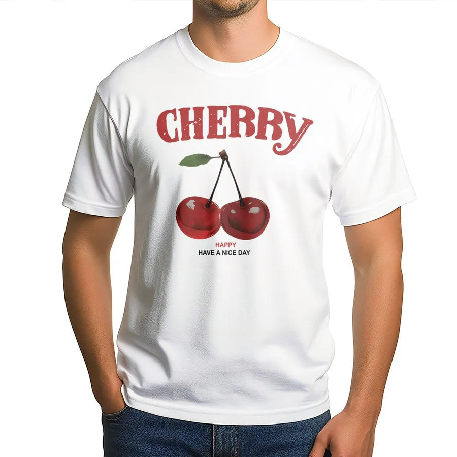 Cherry Graphic T-Shirt | Retro Fruit Aesthetic Design | 100% Cotton Premium Tee | Cute Y2K Inspired Gift for Her