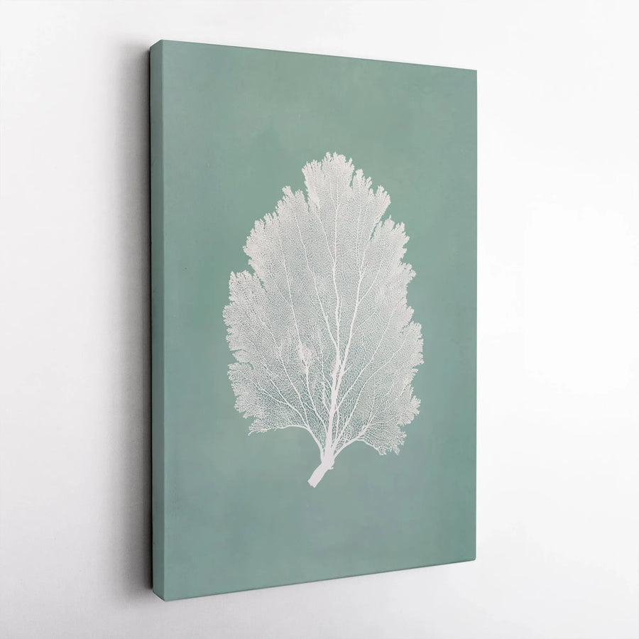 Sea Fan Canvas Wall Art | Minimalist Coastal Silhouette Print | Premium Gallery Wrapped Canvas | Modern Beach House Decor Gift