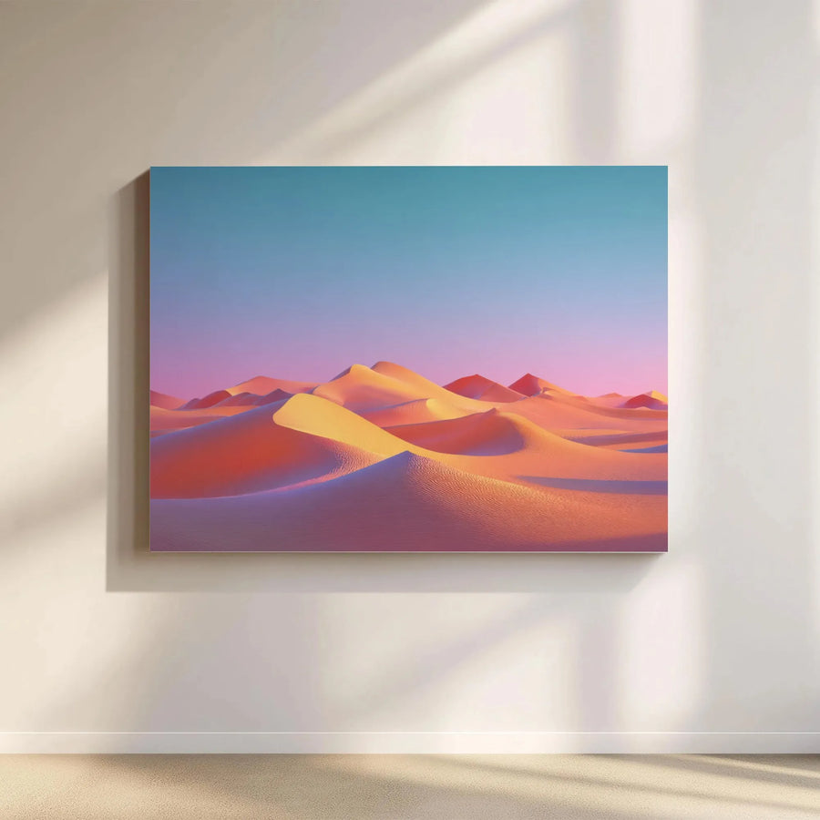 Desert Dunes Canvas Wall Art | Minimalist Sunset Landscape | Premium Gallery Wrapped Canvas | Modern Home Decor Gift for Living Room