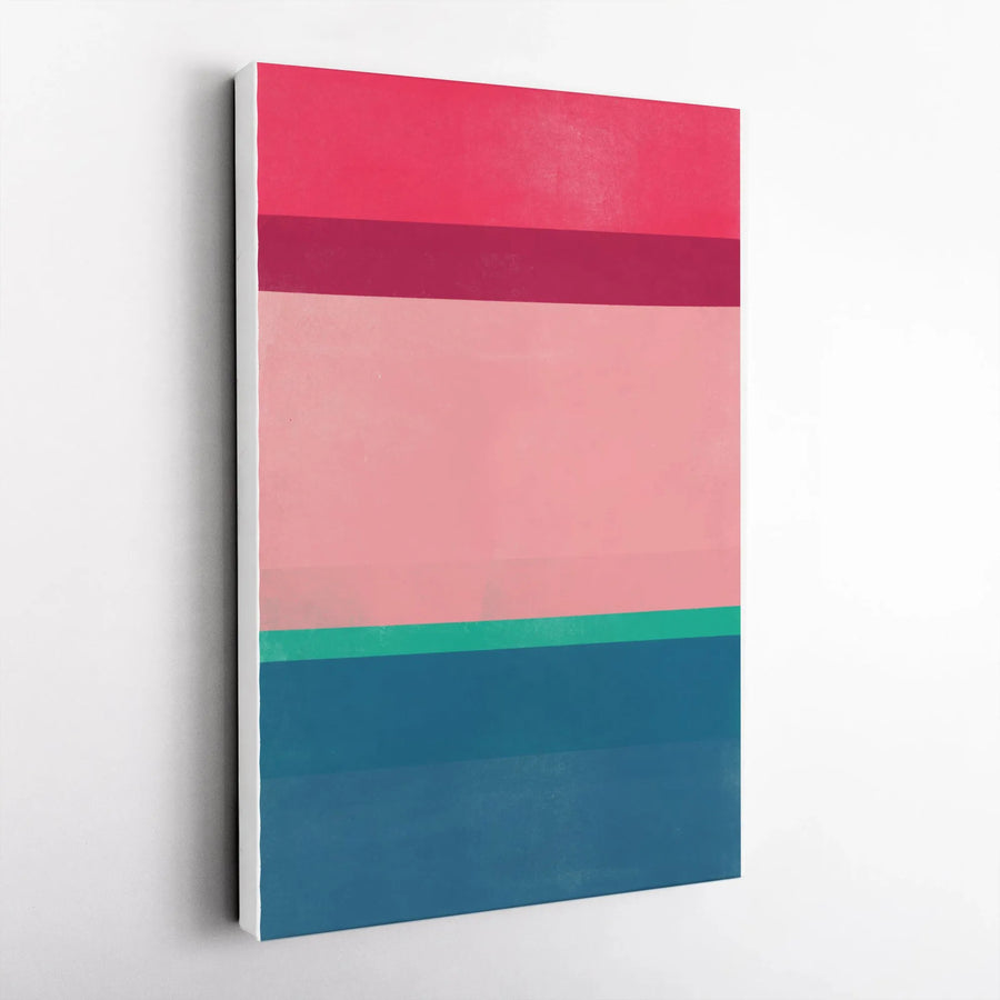 Abstract Color Block Vertical Canvas | Minimalist Geometric Stripe Art | Premium Thick Gallery Print | Modern Living Room & Office Decor Gift