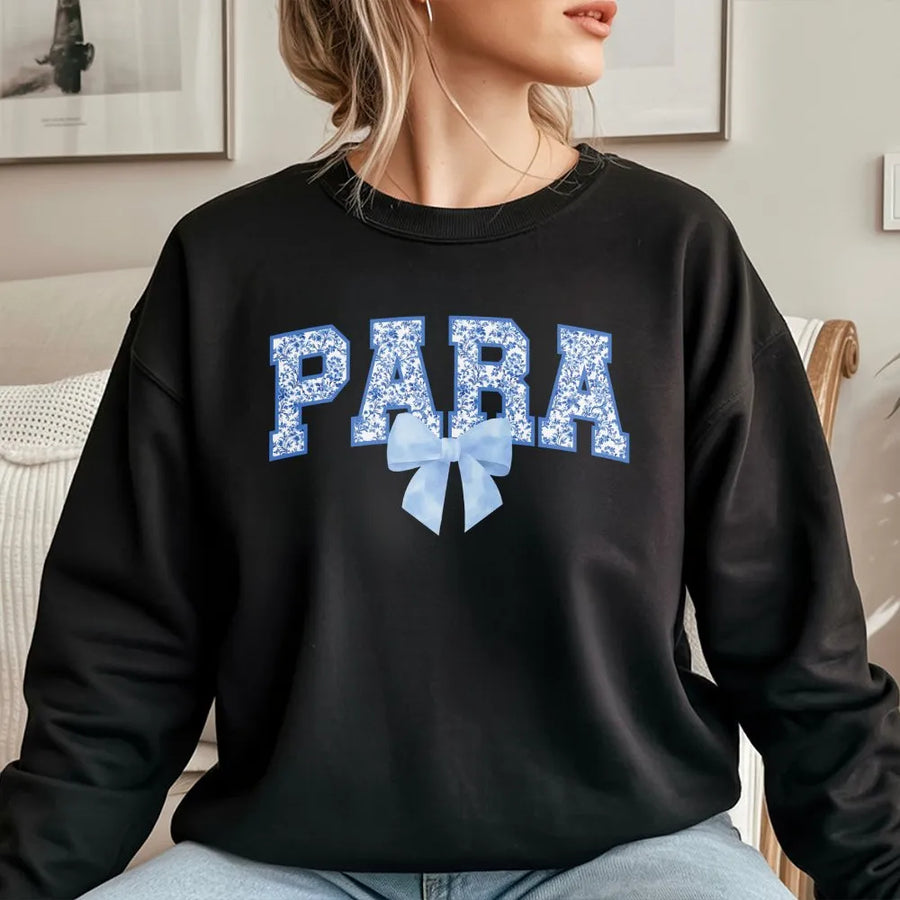Paraprofessional Sweatshirt | Toile Chinoiserie Coquette Floral Design | Premium Cotton Blend | Special Education Teacher Appreciation Gift