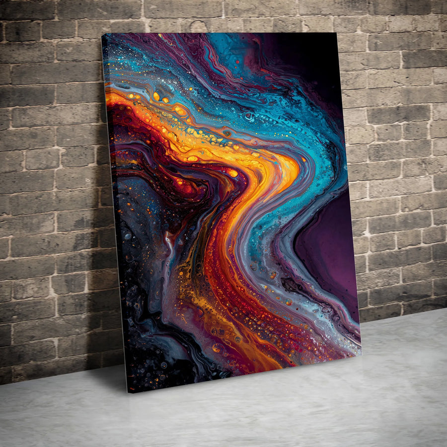 Abstract Fluid Art Canvas Print | Vibrant Liquid Marble Design | Thick Gallery Wrap Canvas | Premium Modern Home & Office Decor Gift
