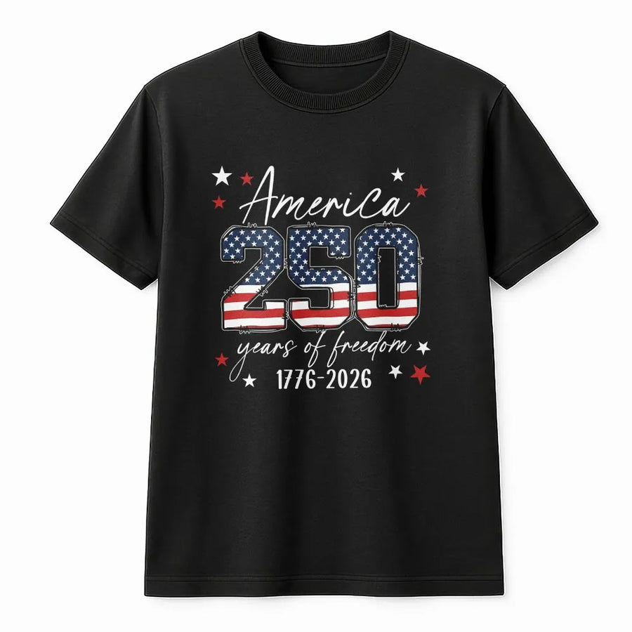 USA 250th Anniversary T-Shirt | American Flag 1776-2026 Design | Premium Cotton Blend | Collector's Patriotic 4th of July Gift