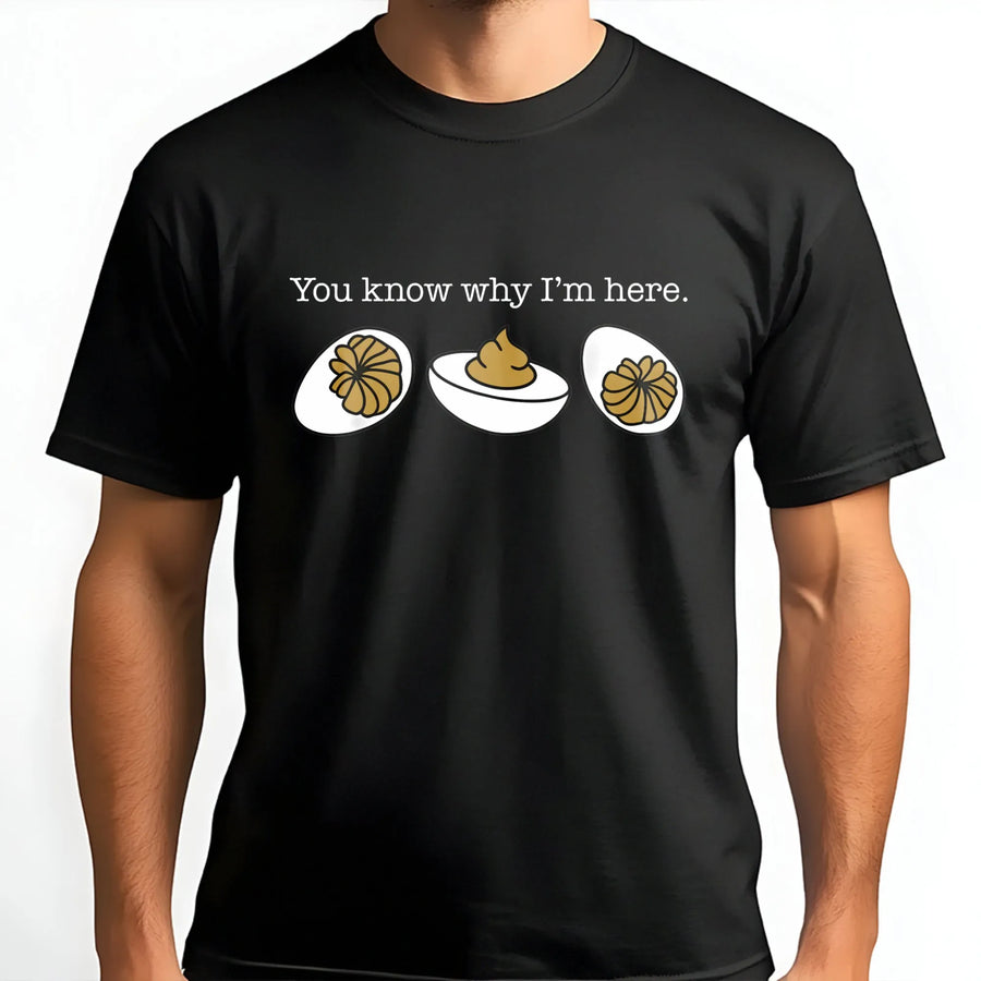 Deviled Egg Lover T-Shirt | Funny Food Humor Graphic Tee | Premium Cotton Casual Wear | Perfect Thanksgiving Potluck Gift for Foodies