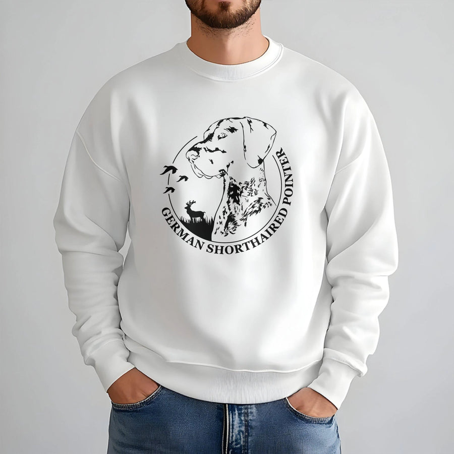 German Shorthaired Pointer Sweatshirt | GSP Hunting Dog Graphic Print | Premium Cotton-Blend | Perfect Gift for Dog Owners and Bird Dog Lovers