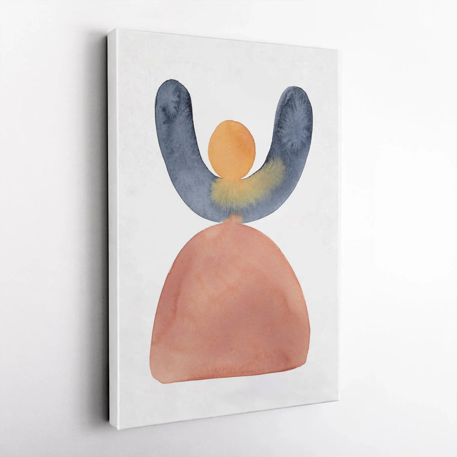 Abstract Balance Canvas Wall Art | Minimalist Watercolor Geometric Shapes | Premium Thick Gallery Wrap | Modern Home Decor Gift