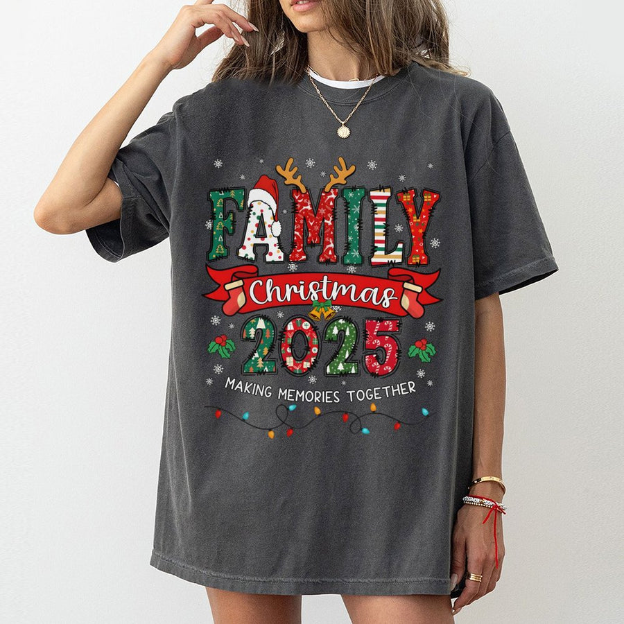 Family Christmas 2025 Matching T-Shirt | Making Memories Together Holiday Graphic | 100% Cotton Premium Tee | Festive Gift for Group Photos