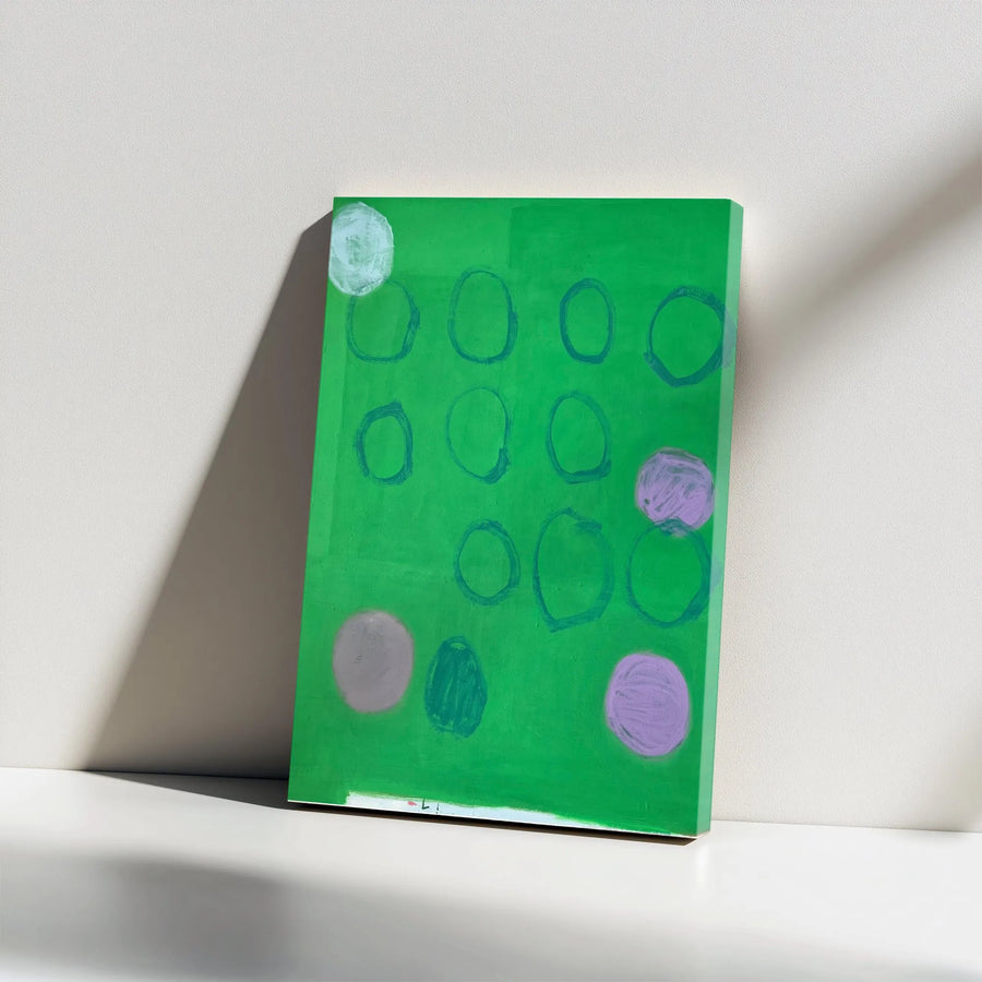 Abstract Green Circles Canvas Print | Modern Geometric Artwork | Premium Gallery Wrapped Canvas | Contemporary Home Decor Gift