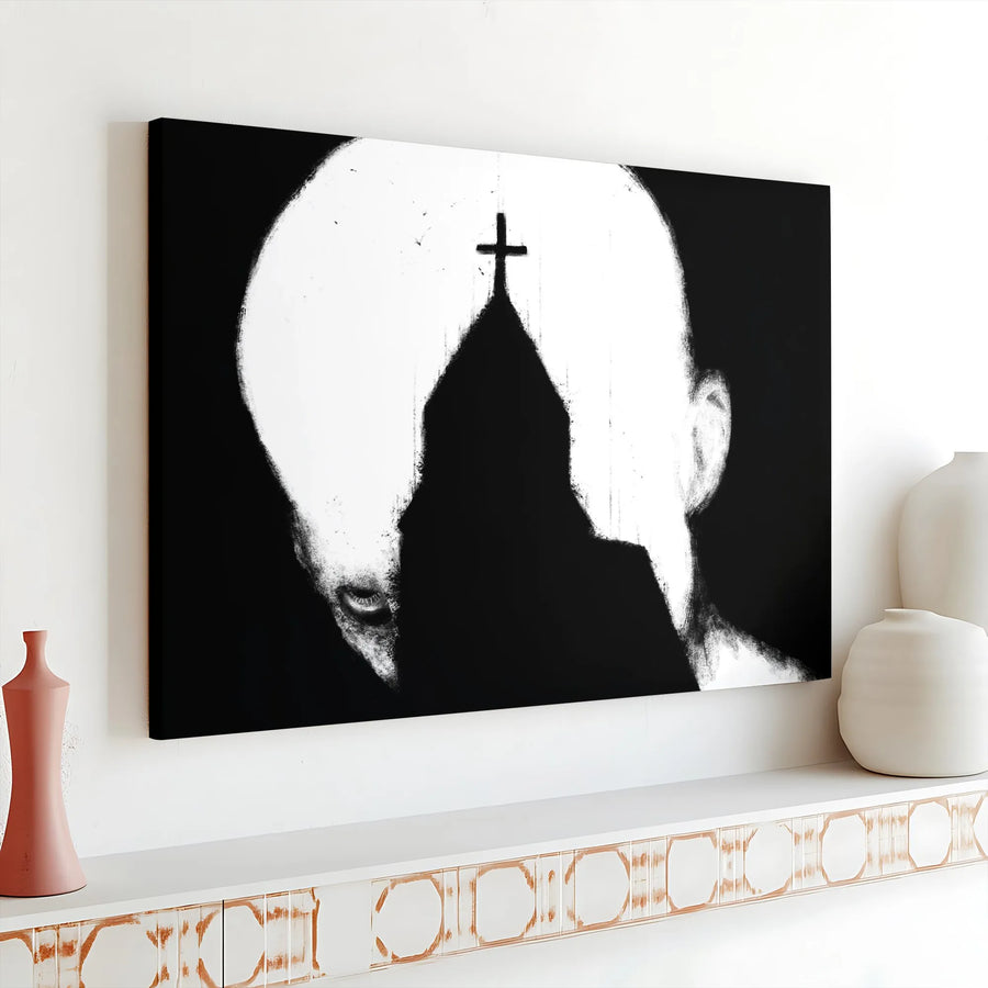 Abstract Christian Wall Art Canvas Print | Surreal Church Silhouette Design | Premium Gallery Quality Canvas | Modern Religious Home Decor Gift