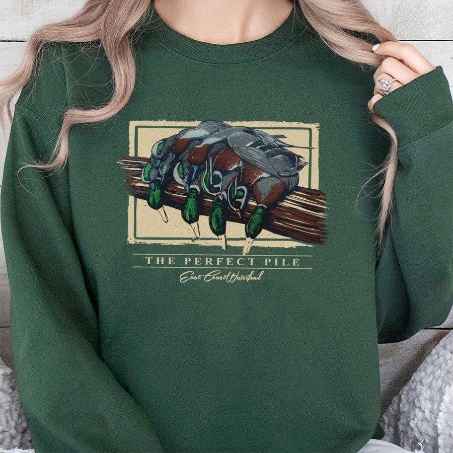 Mallard Duck Hunting Sweatshirt | The Perfect Pile Graphic Tee | Premium Cotton Blend Apparel | Gift for Hunter and Outdoor Enthusiast