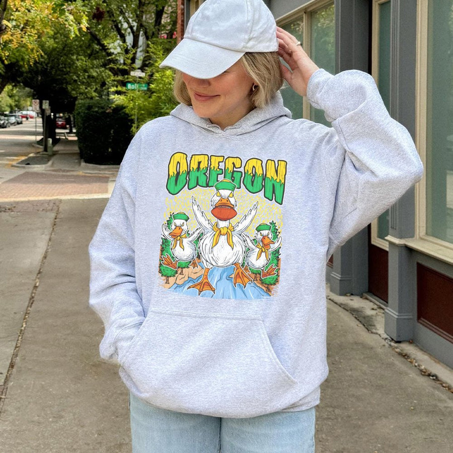 Oregon With Vintage Cartoon Ducks Hoodie