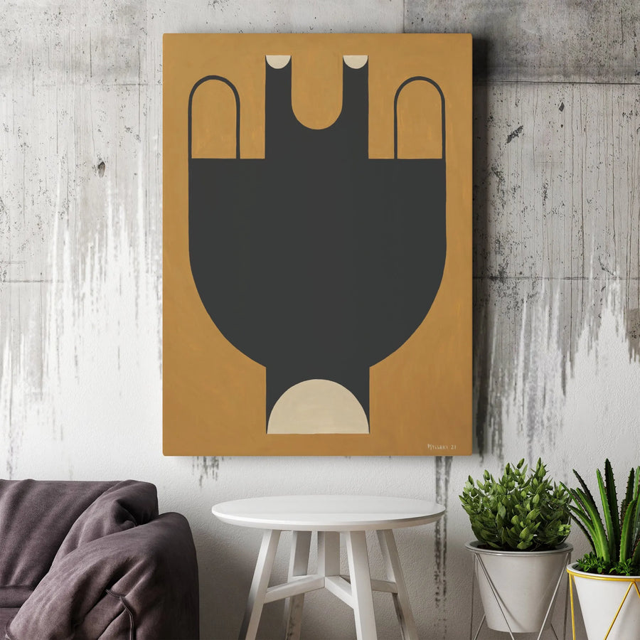 Abstract Vase Canvas Wall Art | Modern Minimalist Silhouette | Premium Gallery Wrapped Canvas | Modern Home Decor Gift