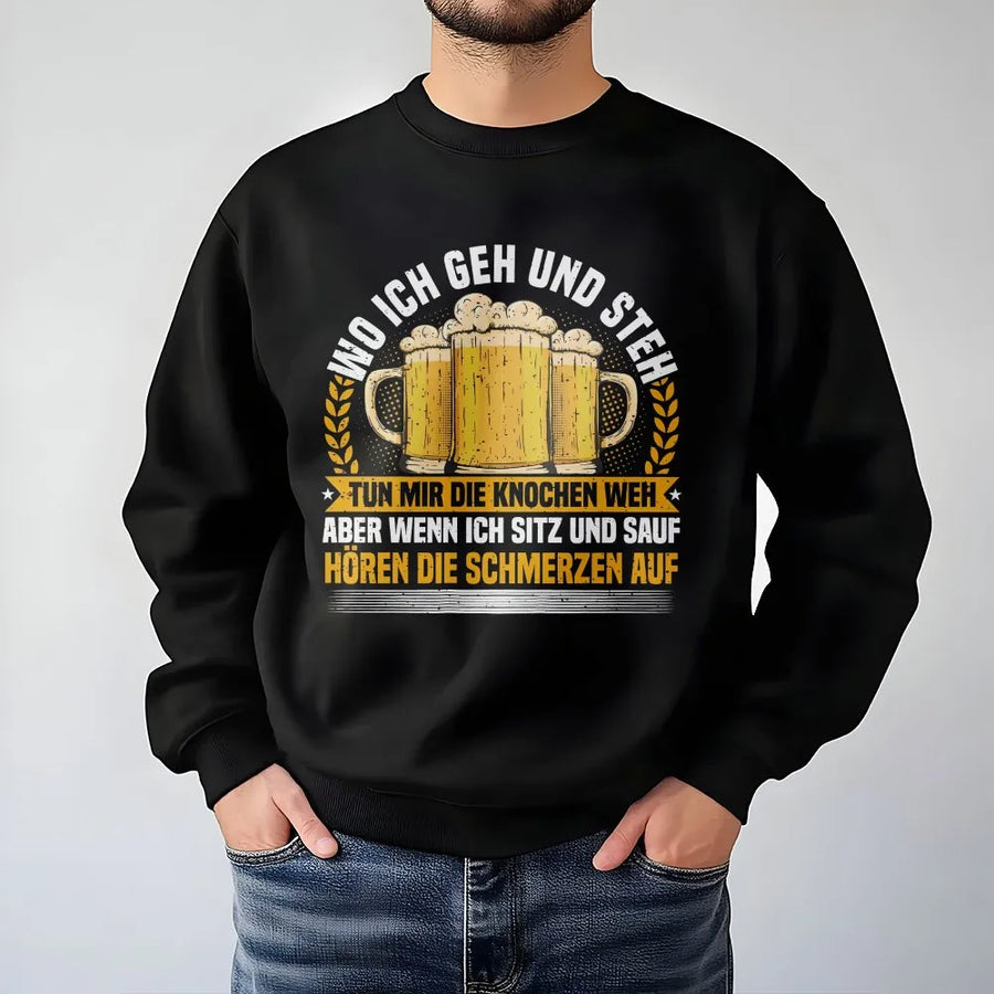 Lustiges Bier Spruch Sweatshirt | Biertrinker Spruch Grafik | Premium Baumwolle Shirt | Geschenk für Männer Papa Opa Party