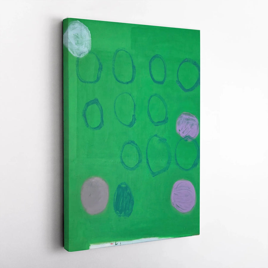 Abstract Green Circles Canvas Print | Modern Geometric Artwork | Premium Gallery Wrapped Canvas | Contemporary Home Decor Gift