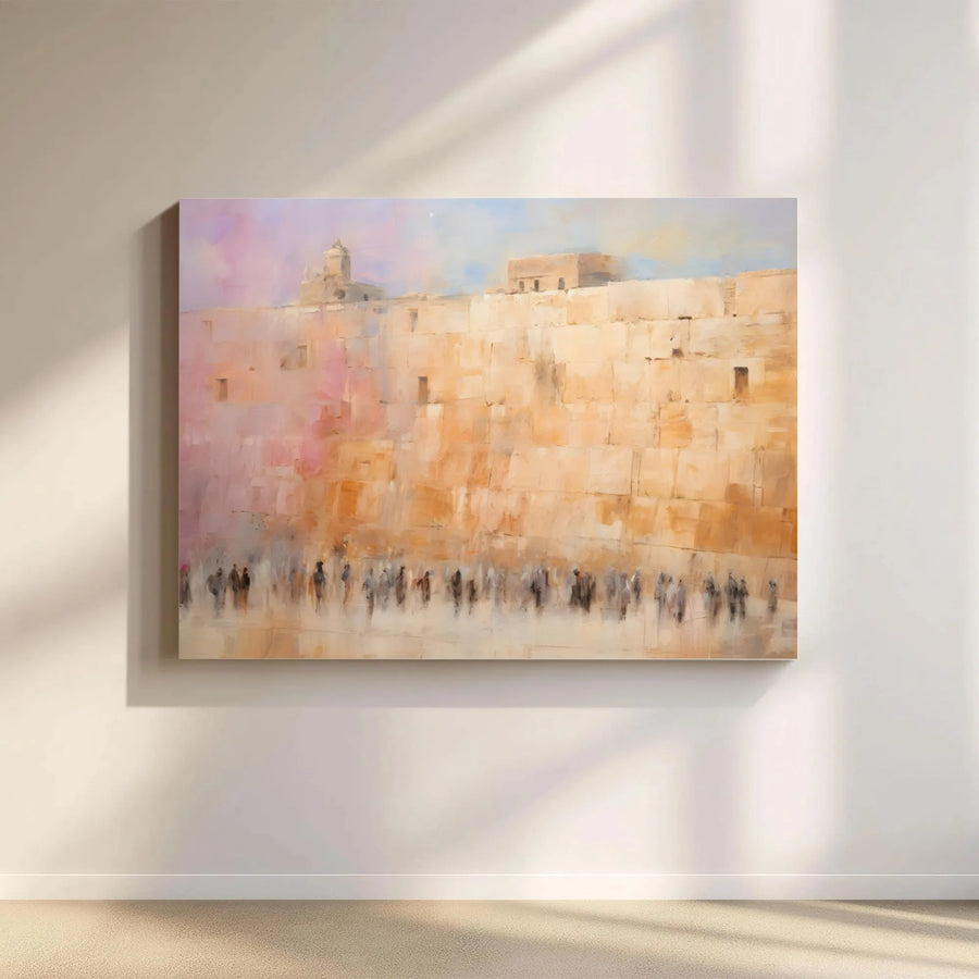 Western Wall Canvas Art | Impressionist Jerusalem Painting | Premium Fade-Resistant Print | Jewish Home Decor & Religious Wall Art