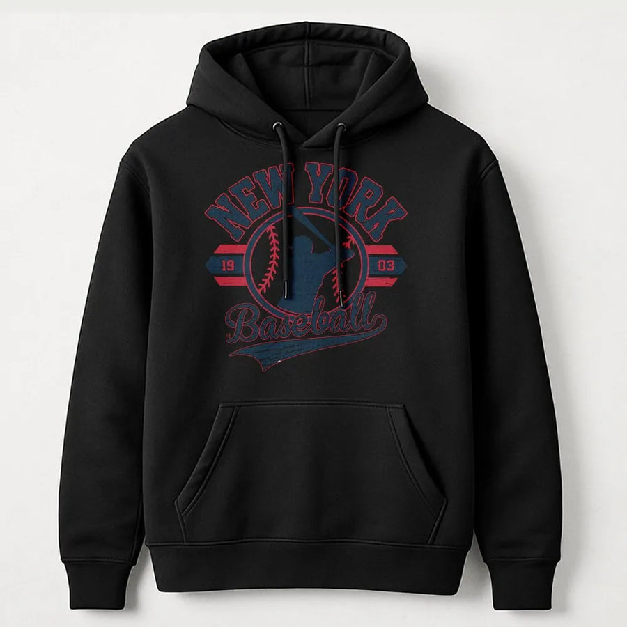 New York Baseball Hoodie | Vintage 1903 Distressed Graphic | Premium Cotton Blend | Gift for NY Sports Fan Men & Women