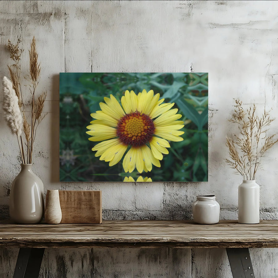 Yellow Gaillardia Flower Canvas Wall Art | Macro Botanical Photography | Premium Gallery Wrapped Print | Nature Home Decor Gift