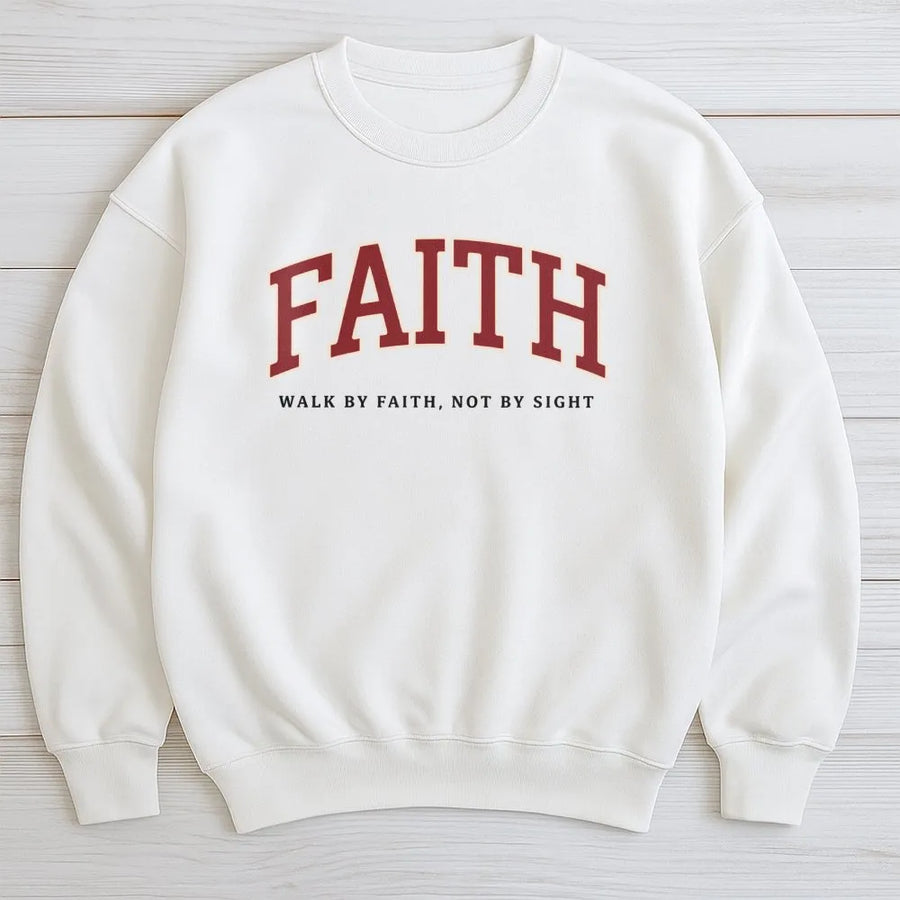 Faith Sweatshirt | Christian Bible Verse Crewneck | Premium Cotton Blend | Inspirational Religious Gift for Men and Women