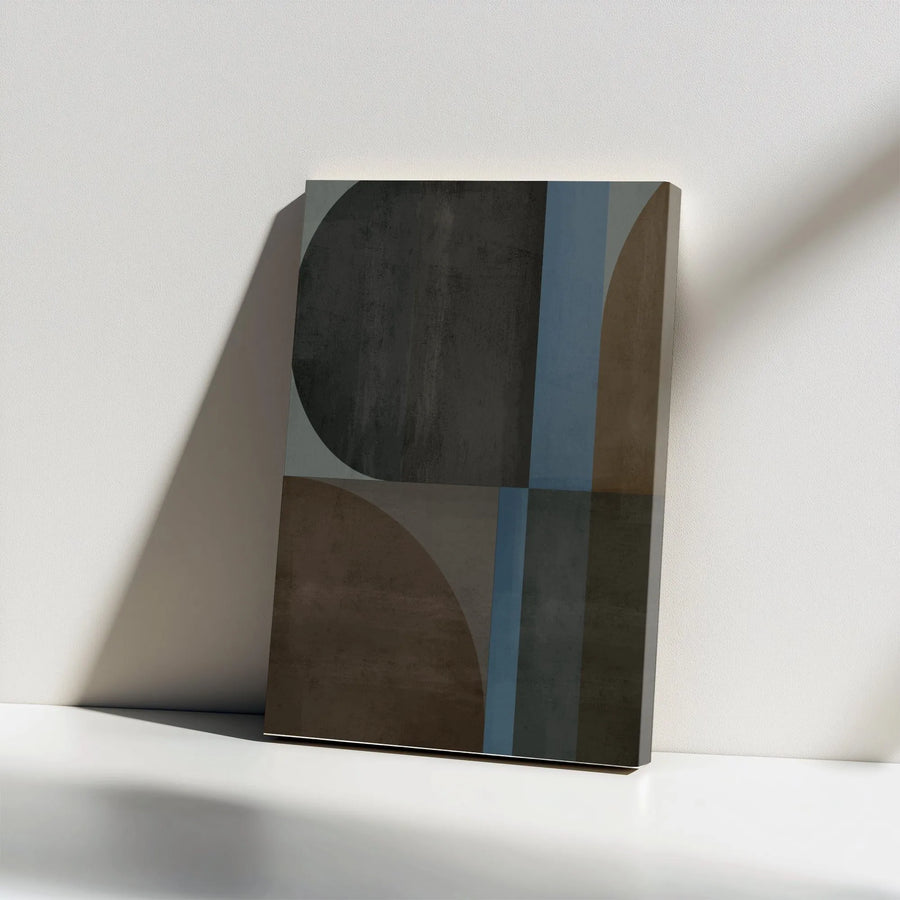 Abstract Geometric Canvas Art | Modern Earth Tone Shapes Print | Premium Gallery Wrapped Canvas | Minimalist Wall Decor for Living Room Gift