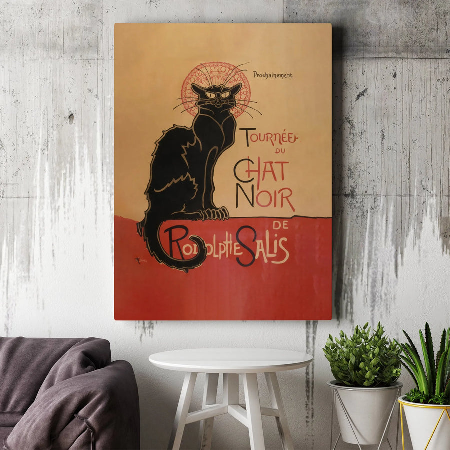 Le Chat Noir Canvas Art | Vintage French Poster Wall Decor | Premium Gallery Wrap Print | Artistic Gift for Cat Lovers & History Buffs
