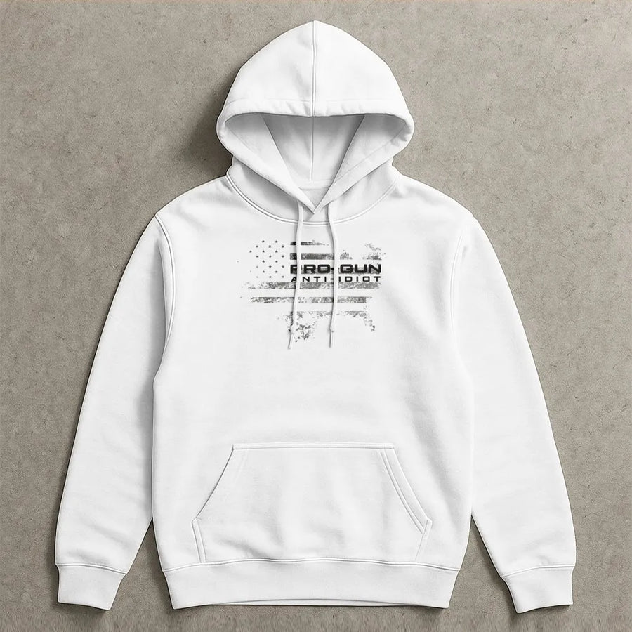 Pro Gun Second Amendment Hoodie | Distressed American Flag Graphic | 100% Cotton Tee | Patriotic Gift for 2A Supporter