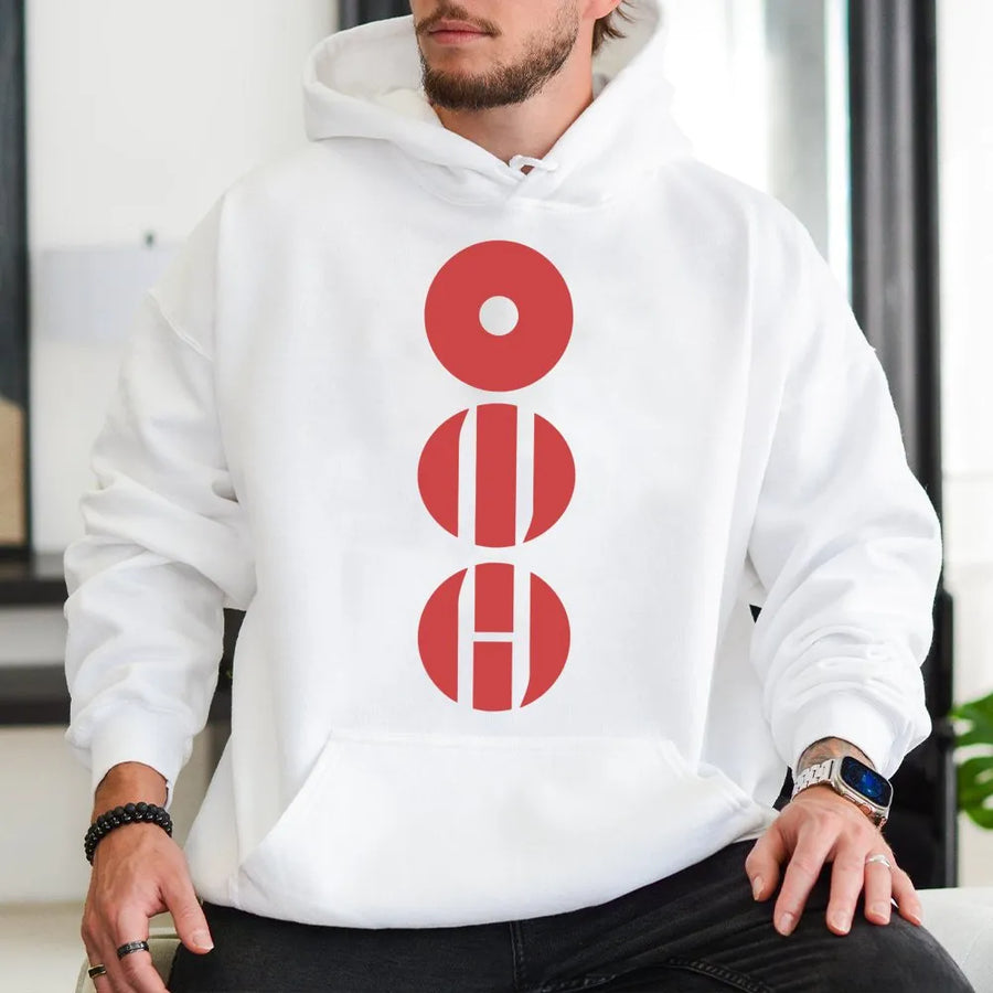 Graphic Concert Hoodie | Minimalist Red Circles Logo | Premium Cotton Blend | Unisex Fan Apparel Gift for Music Lovers