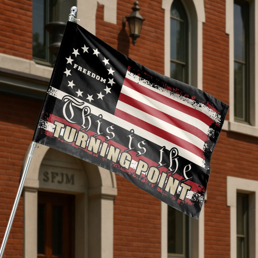 Patriotic House Flag | This Is The Turning Point Freedom Banner | Weather-Resistant Polyester | Outdoor Garden Decor Gift for Patriots