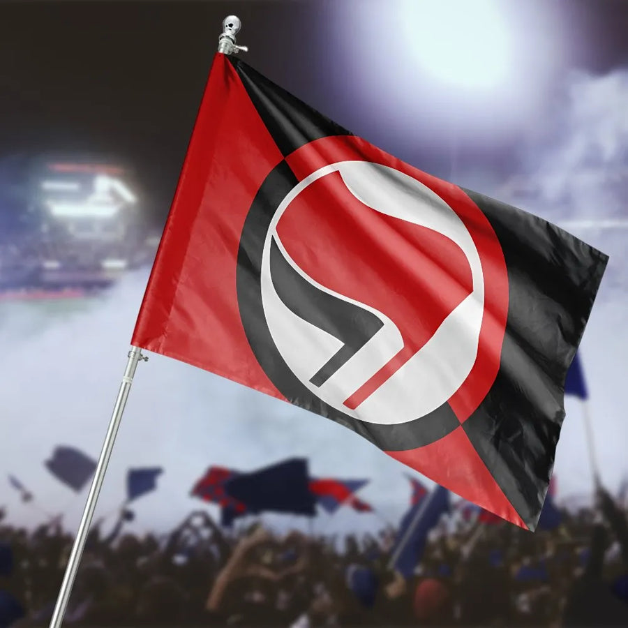 Iron Front House Flag | Double-Sided Anti-Fascist Action Symbol | Weather-Resistant Polyester | Premium Political Yard Decor Gift