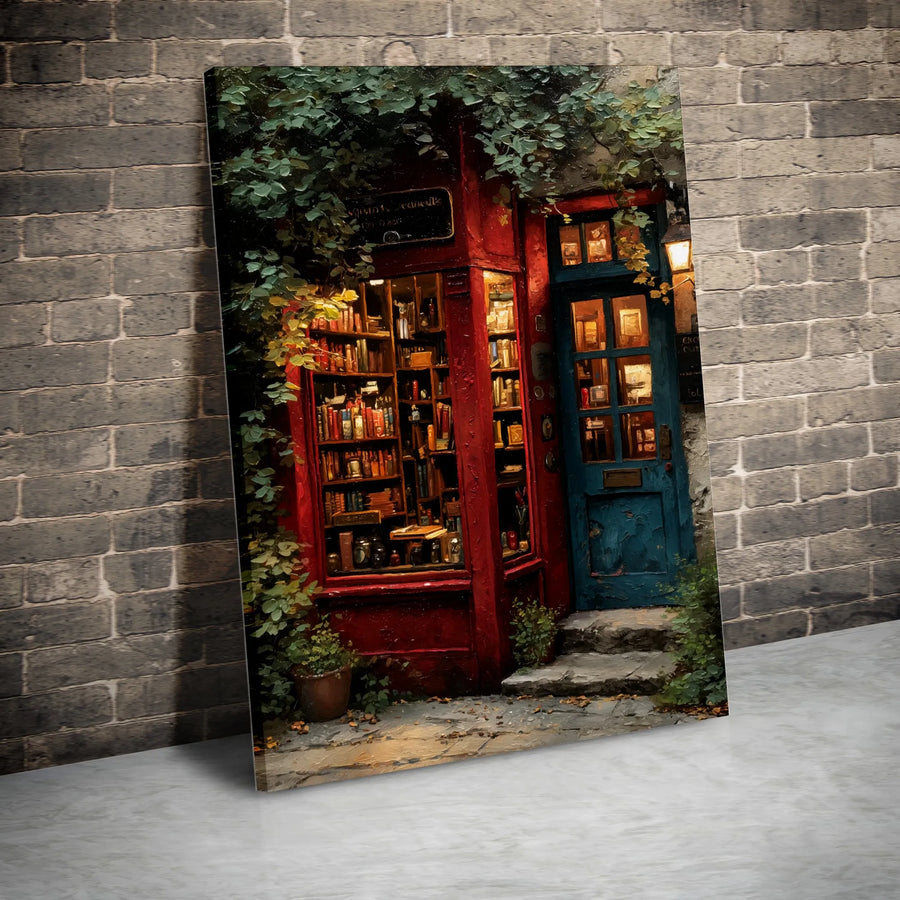 Cozy Bookstore Canvas Print | Old World Library Wall Art | Premium Gallery Wrapped Decor | Gift for Book Lovers and Readers