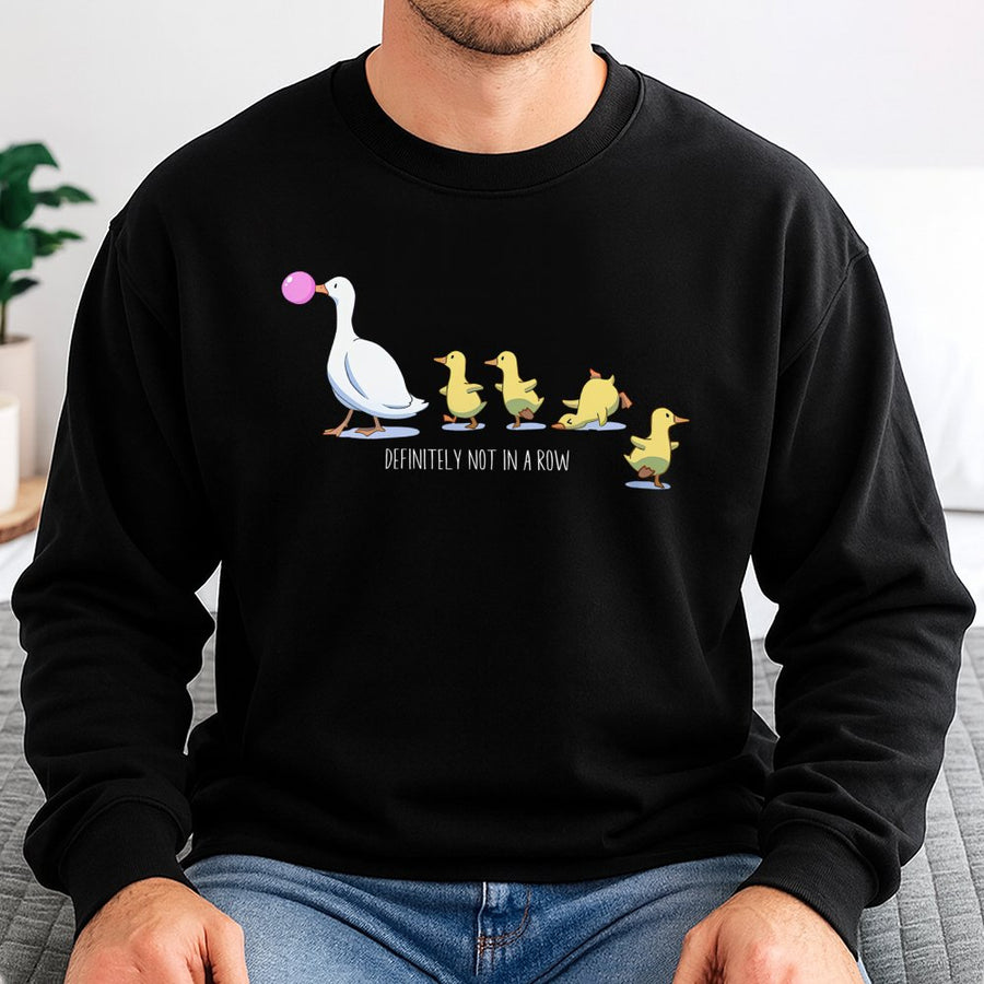 Silly Goose Sweatshirt | Funny Duck Definitely Not In A Row Graphic | Premium Cotton Blend Crewneck | Gift For Animal Lover Mom Or Teacher