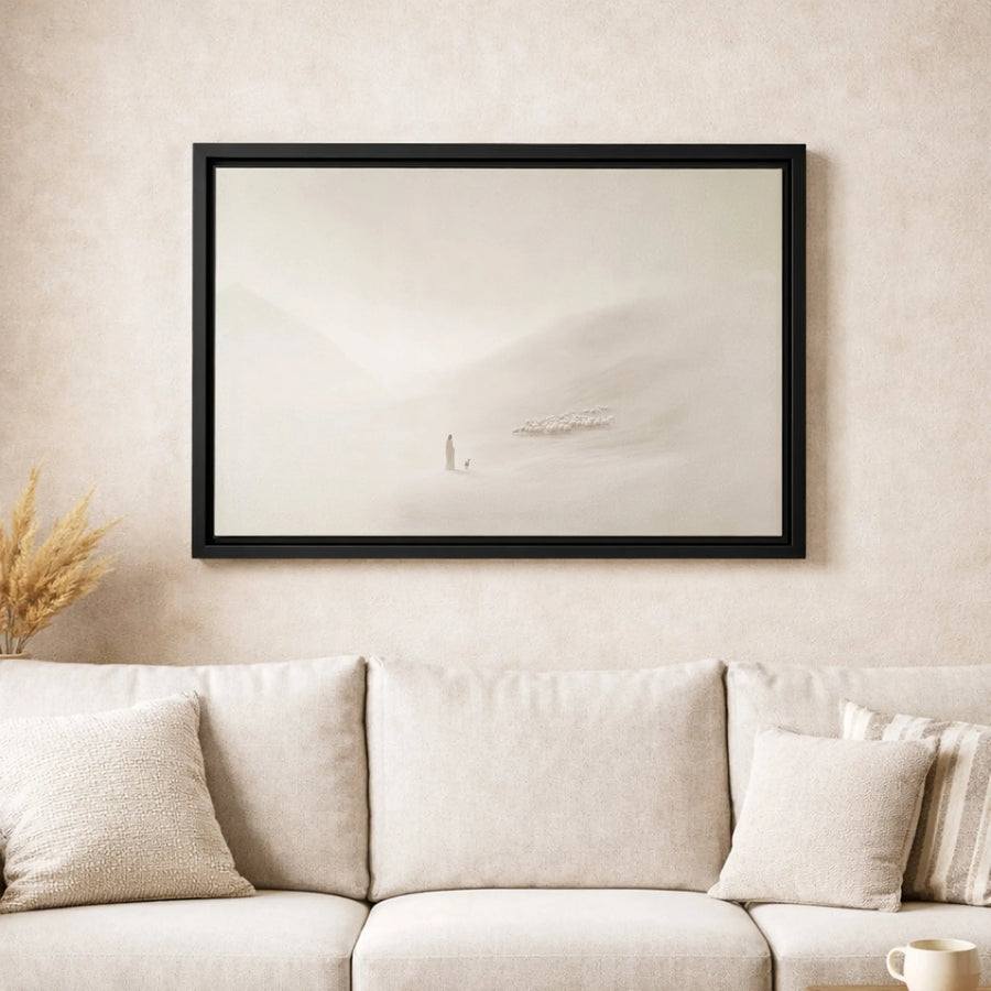 Jesus The Good Shepherd Canvas Art | Minimalist Religious Wall Decor | Premium Fade-Resistant Gallery Wrap | Faithful Christian Home Gift