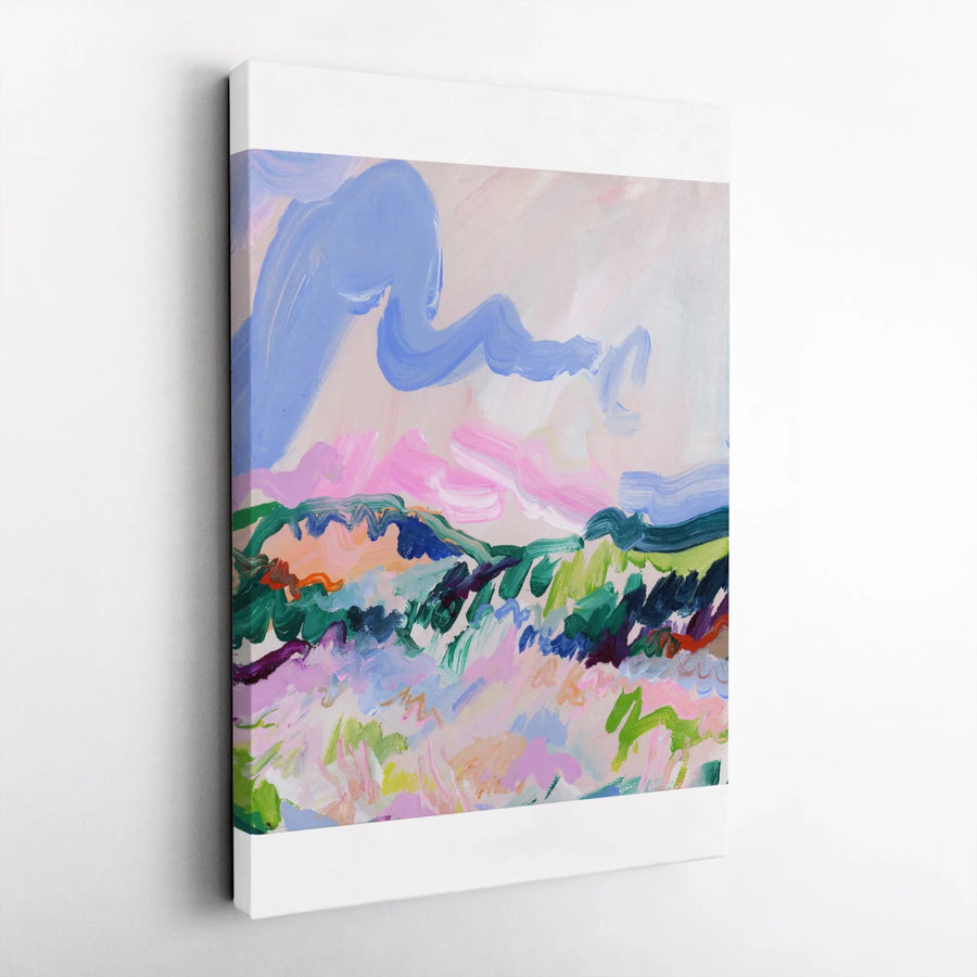 Abstract Landscape Canvas Print | Modern Painterly Wall Art with Vibrant Brushstrokes | Premium 1.25" Thick Gallery Wrap | Contemporary Home Decor Gift