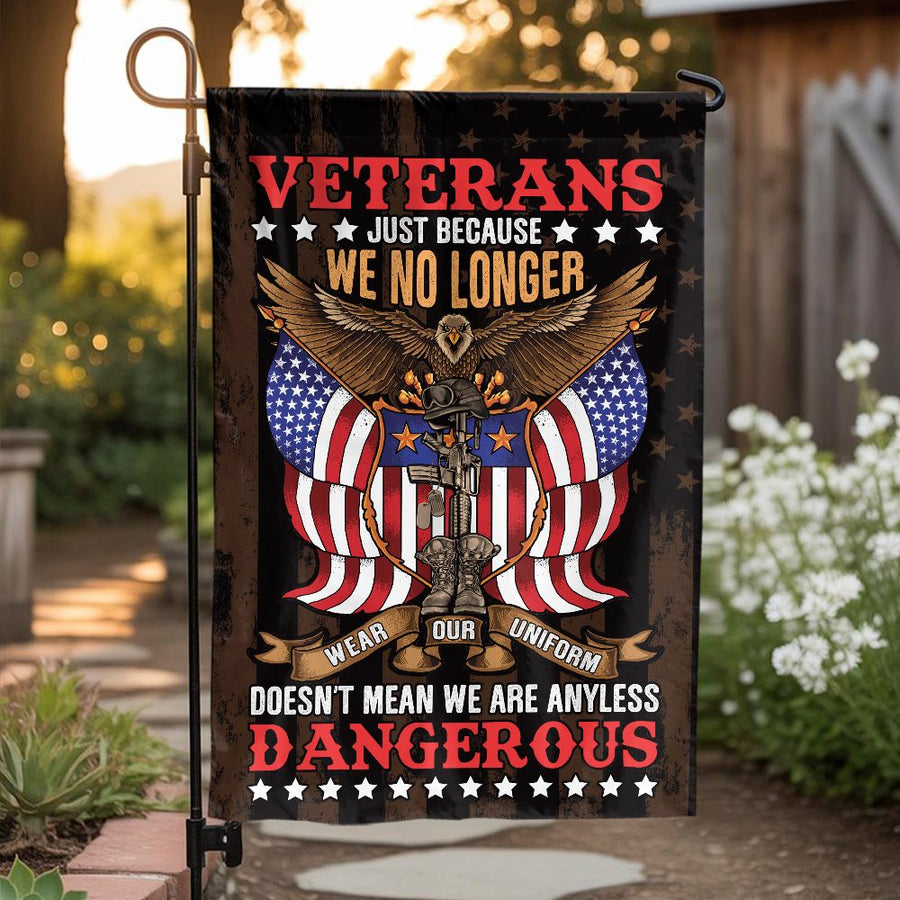 Veteran Garden Flag | Patriotic American Eagle & Uniform Design | Premium Weather-Resistant Polyester | Military Retirement Gift for Proud Veterans