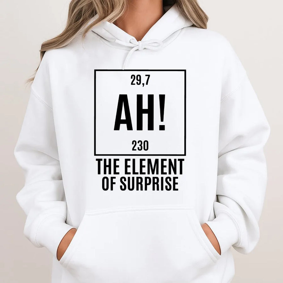 Element of Surprise Shirt | Funny Chemistry Periodic Table Graphic Tee | Premium Soft Cotton | Geek Humor Gift for Science Teacher or Student