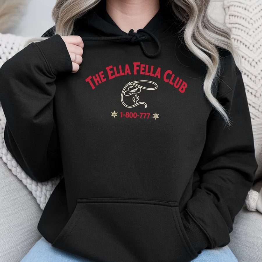 Ella Fella Club Hoodie | Western Cowboy 2026 Graphic Crewneck | Soft Cotton Blend | Gift for Country Concert Fan