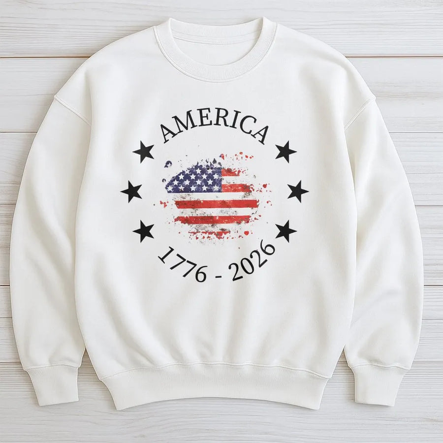 America 250th Anniversary Sweatshirt | Vintage 1776-2026 USA Flag | Soft Cotton Blend | Collector's Patriotic 4th of July Gift