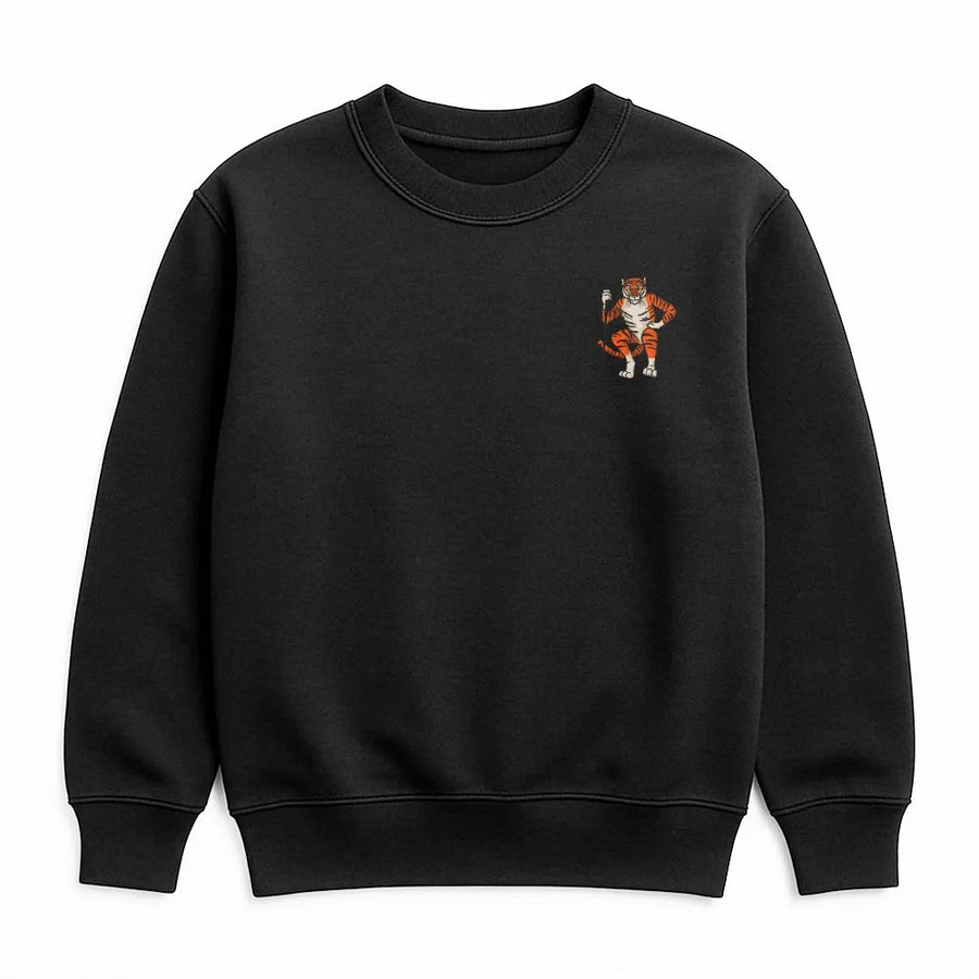 Tiger Hockey Sweatshirt | Vintage Cartoon Mascot Graphic | Soft Cotton Blend | Unisex Gift for Hockey Players